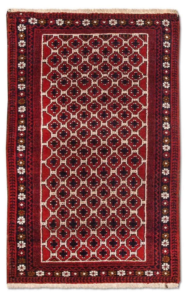 Tapete Baluch - 131 x 79 cm - multicolorido