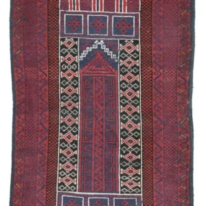 Tapete Baluch - 131 x 85 cm - vermelho