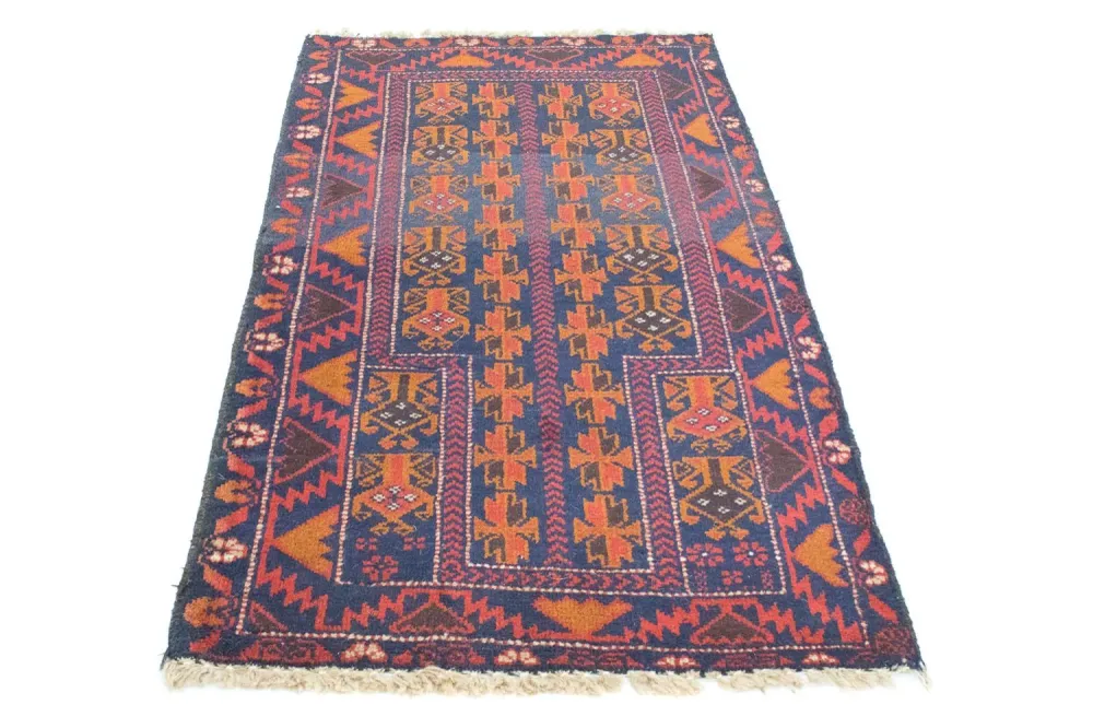 Tapete Baluch - 133 x 83 cm - azul