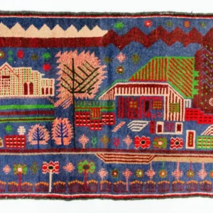 Tapete Baluch - 135 x 89 cm - multicolorido