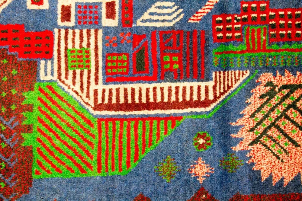 Tapete Baluch - 135 x 89 cm - multicolorido