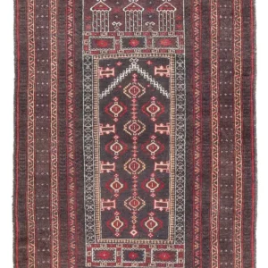 Tapete Baluch - 136 x 90 cm - multicolorido