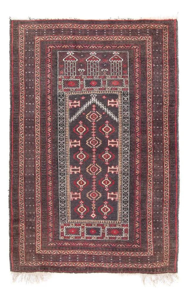 Tapete Baluch - 136 x 90 cm - multicolorido