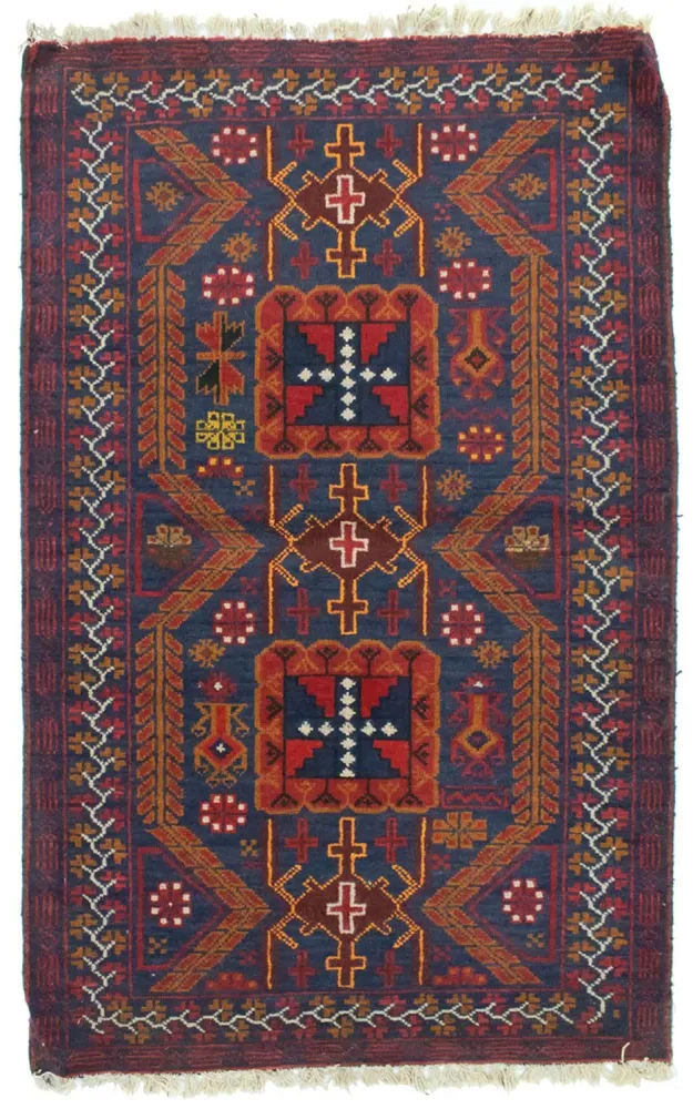 Tapete Baluch - 138 x 84 cm - azul