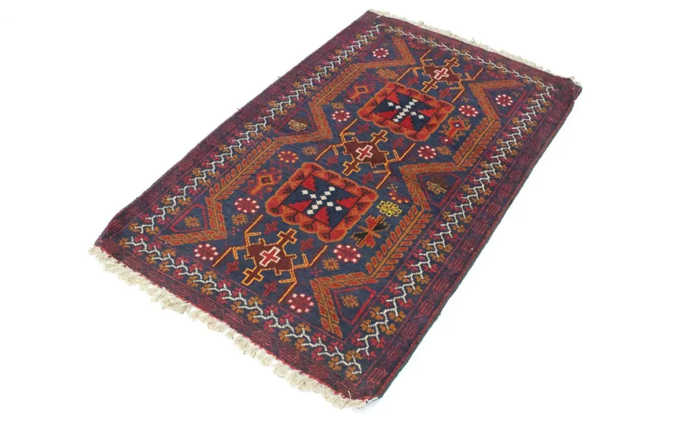 Tapete Baluch - 138 x 84 cm - azul