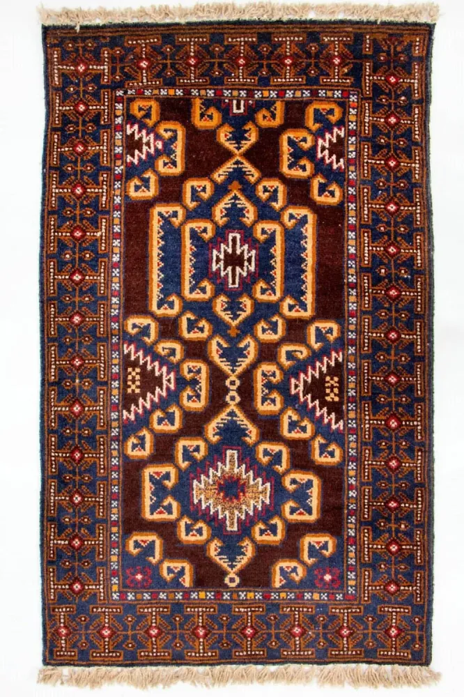 Tapete Baluch - 138 x 83 cm - castanho
