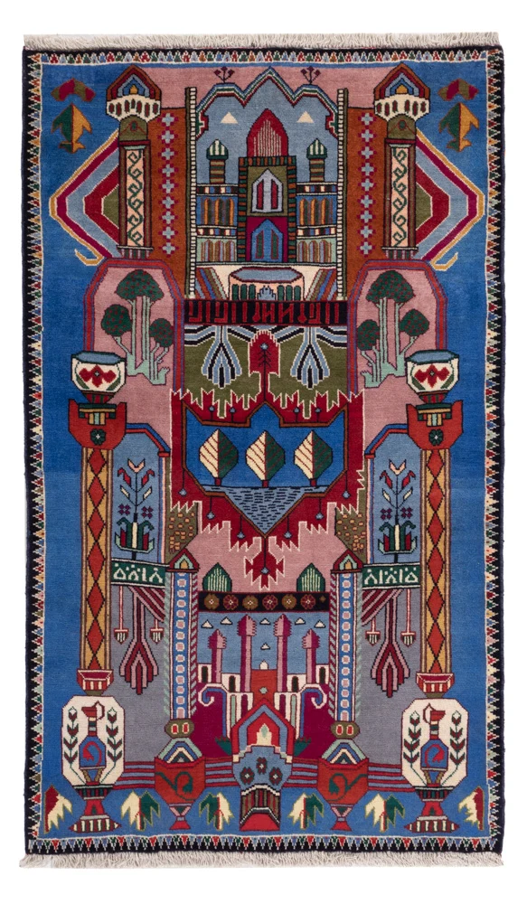 Tapete Baluch - 140 x 90 cm - azul