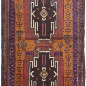 Tapete Baluch - 143 x 82 cm - multicolorido