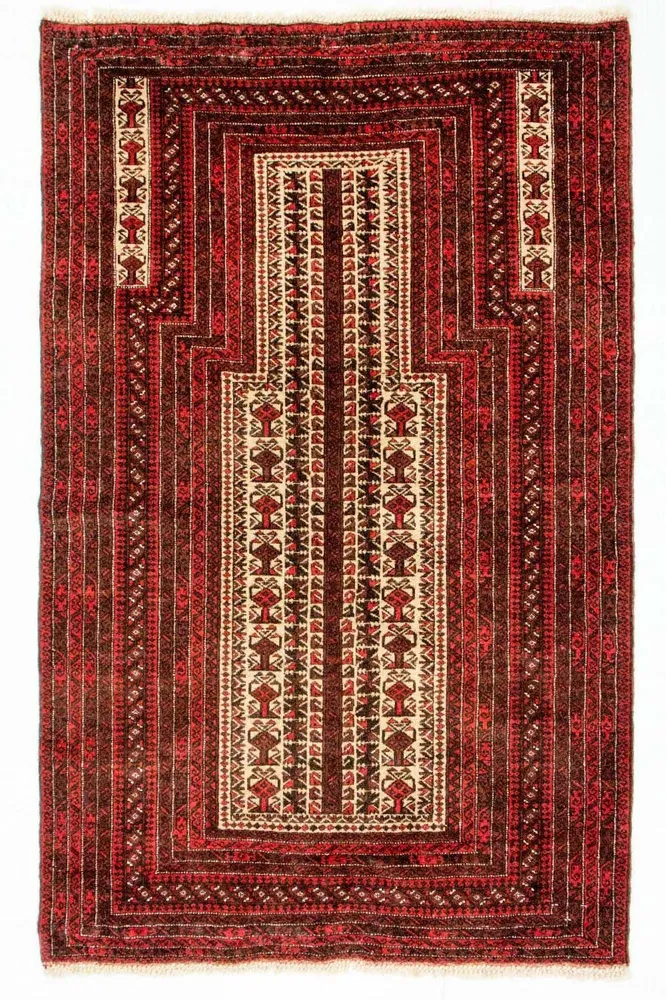 Tapete Baluch - 146 x 94 cm - vermelho