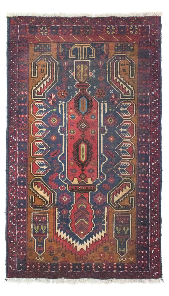 Tapete Baluch - 147 x 85 cm - azul