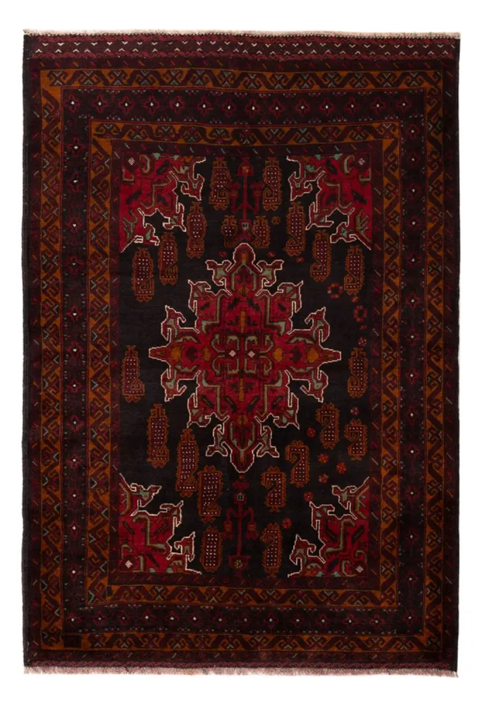 Tapete Baluch - 181 x 126 cm - vermelho escuro