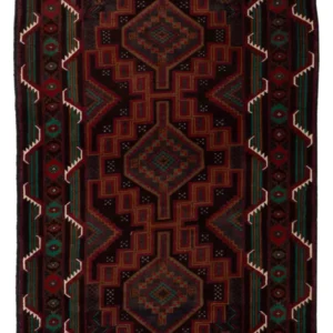 Tapete Baluch - 183 x 114 cm - vermelho escuro