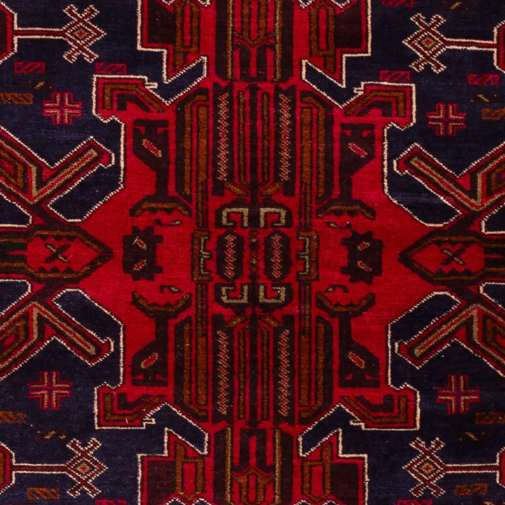 Tapete Baluch - 184 x 116 cm - vermelho escuro