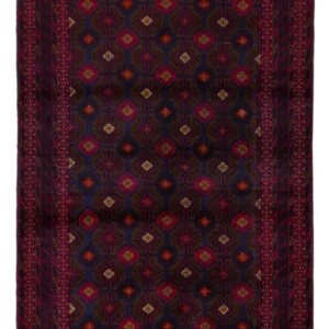 Tapete Baluch - 194 x 122 cm - vermelho escuro
