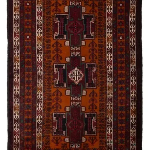 Tapete Baluch - 198 x 123 cm - vermelho escuro
