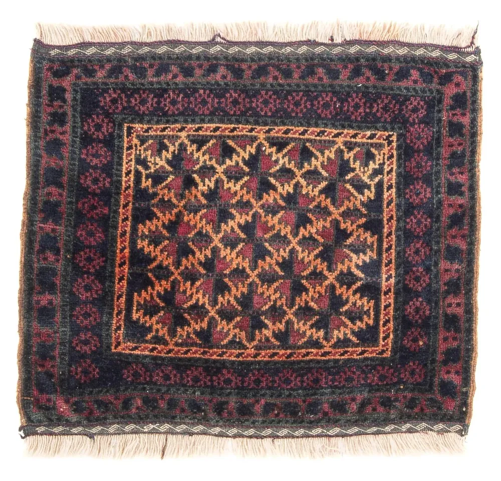 Tapete Baluch praç - 70 x 60 cm - multicolorido