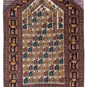 Tapete Baluch - Rug de Oração - 126 x 82 cm - multicolorido