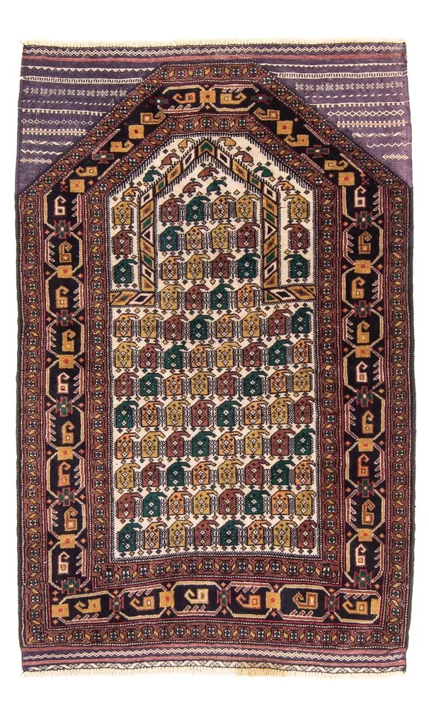 Tapete Baluch - Rug de Oração - 126 x 82 cm - multicolorido