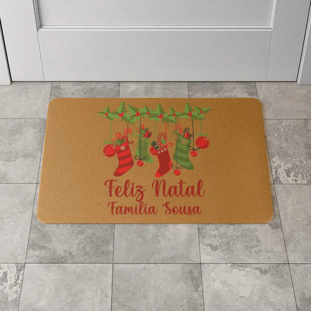 Tapete de entrada "Botas de Natal"