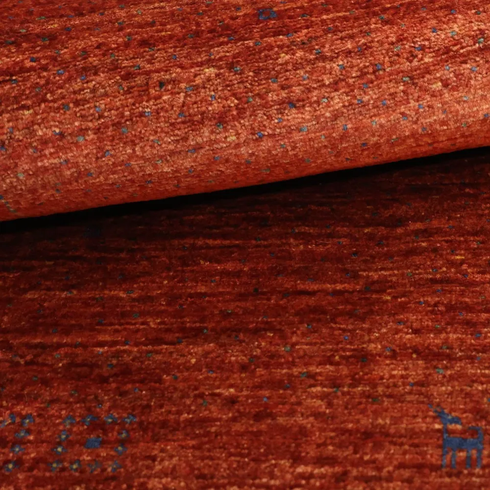 Tapete Gabbeh - Kashkuli Persa - 122 x 79 cm - vermelho escuro