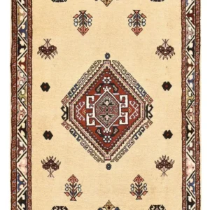 Tapete Gabbeh - Kashkuli Persa - 125 x 80 cm - bege claro