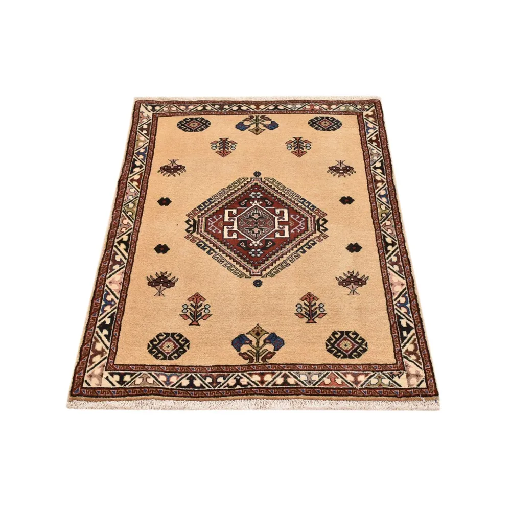 Tapete Gabbeh - Kashkuli Persa - 125 x 80 cm - bege claro