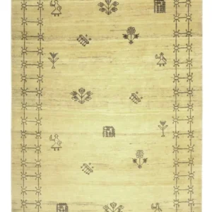 Tapete Gabbeh - Kashkuli Persa - 150 x 101 cm - bege