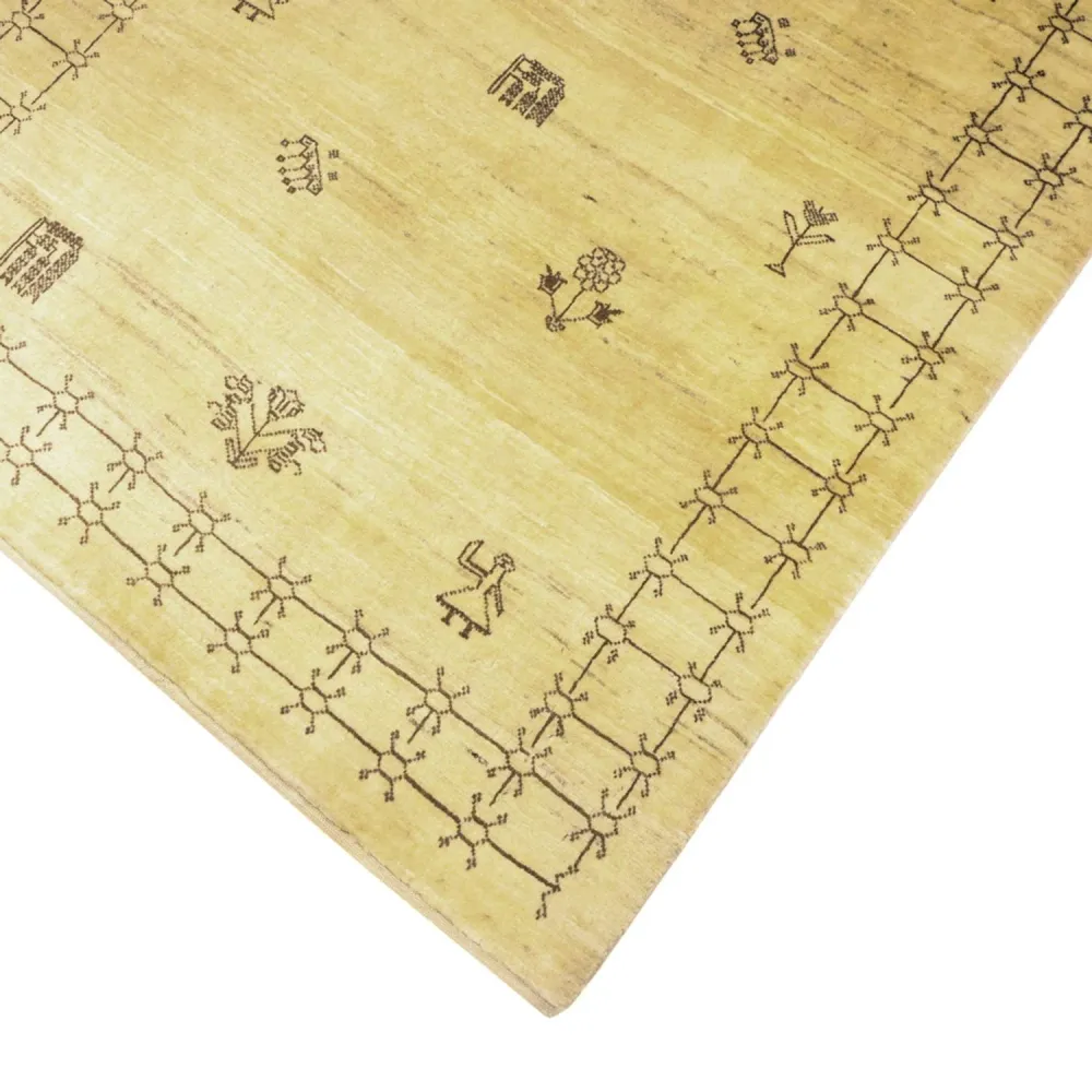 Tapete Gabbeh - Kashkuli Persa - 150 x 101 cm - bege