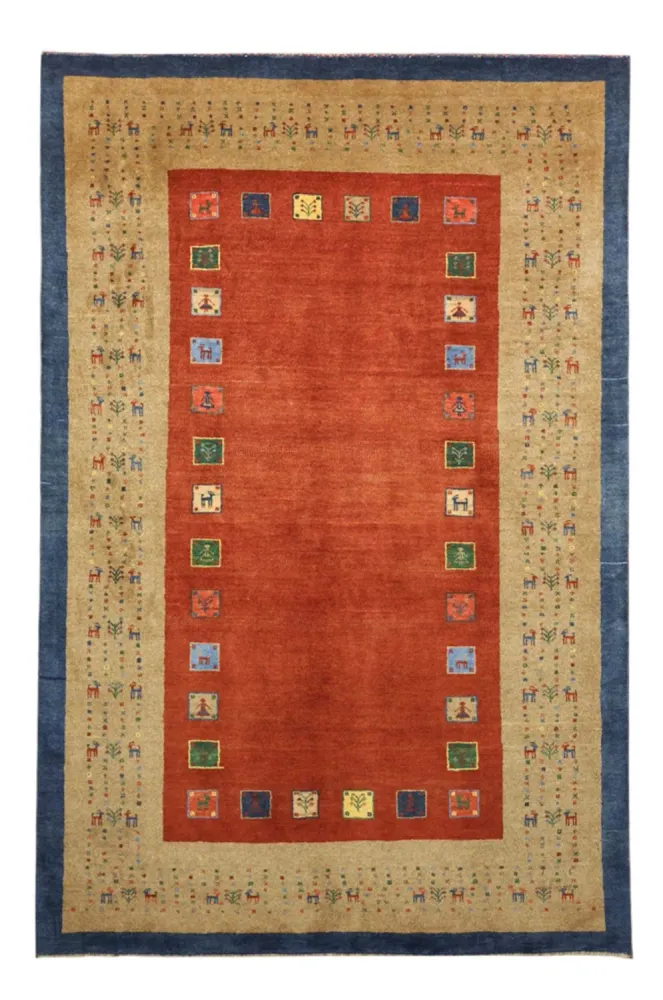 Tapete Gabbeh - Kashkuli Persa - 184 x 121 cm - vermelho