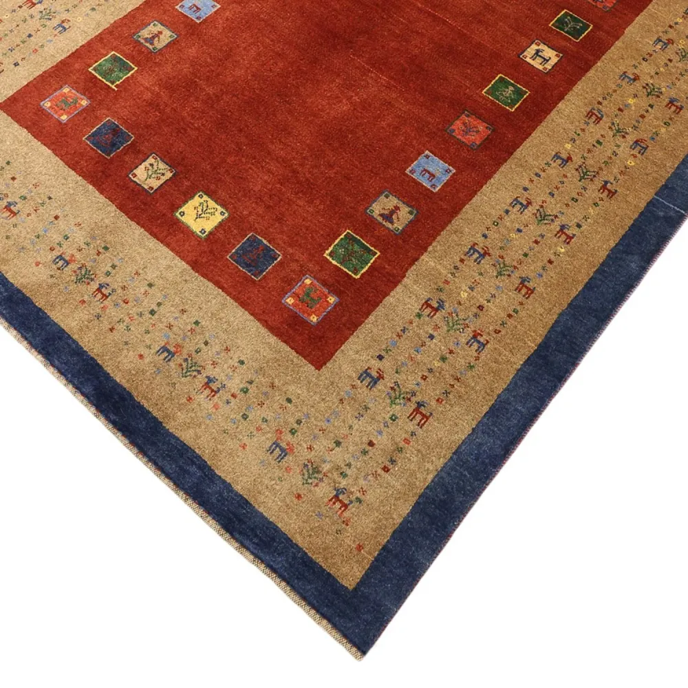 Tapete Gabbeh - Kashkuli Persa - 184 x 121 cm - vermelho