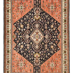 Tapete Gabbeh - Kashkuli Persa - 233 x 169 cm - azul escuro