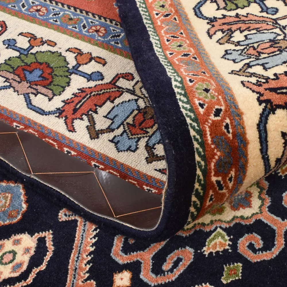 Tapete Gabbeh - Kashkuli Persa - 233 x 169 cm - azul escuro