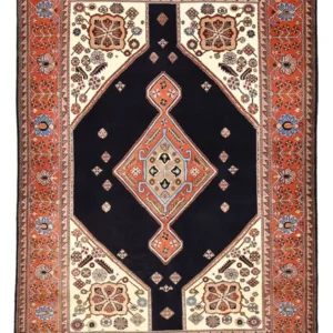 Tapete Gabbeh - Kashkuli Persa - 250 x 180 cm - azul escuro