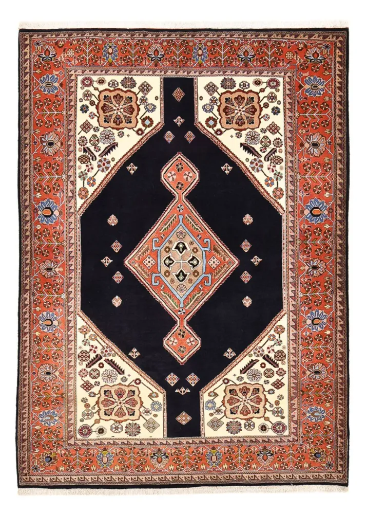 Tapete Gabbeh - Kashkuli Persa - 250 x 180 cm - azul escuro