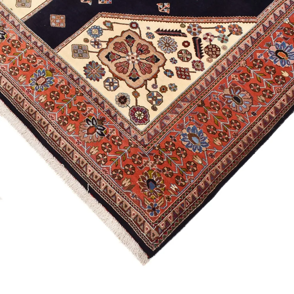 Tapete Gabbeh - Kashkuli Persa - 250 x 180 cm - azul escuro