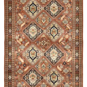 Tapete Gabbeh - Kashkuli Persa - 290 x 176 cm - bege escuro