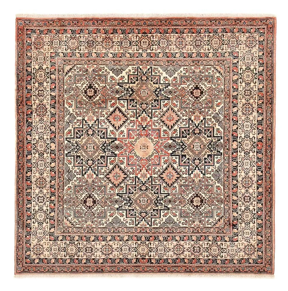 Tapete Gabbeh - Kashkuli Persa praç - 195 x 195 cm - bege escuro