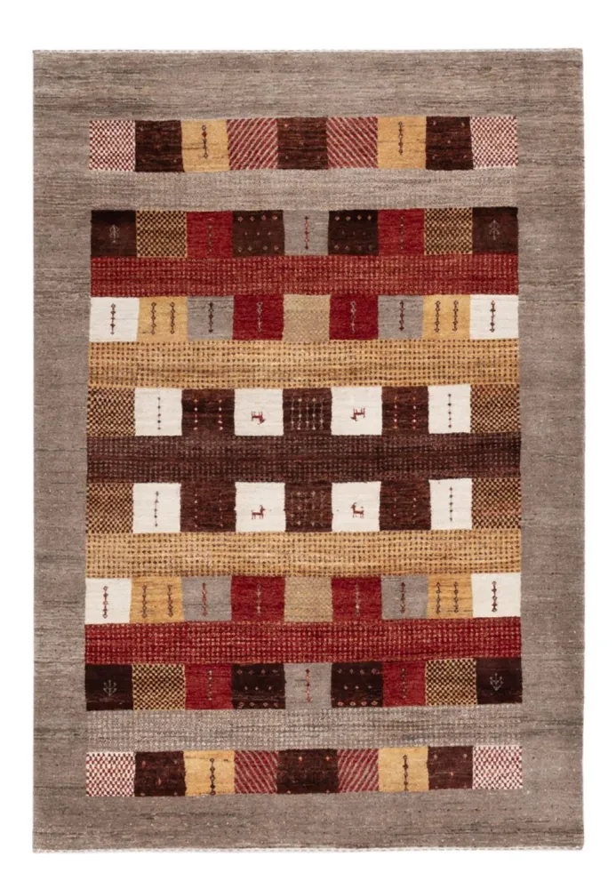 Tapete Gabbeh - Loribaft Indus - 204 x 143 cm - multicolorido