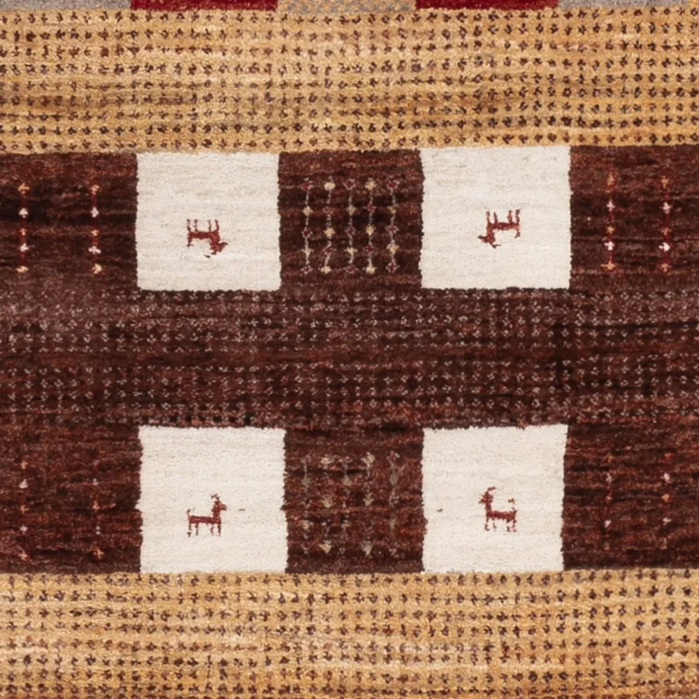 Tapete Gabbeh - Loribaft Indus - 204 x 143 cm - multicolorido