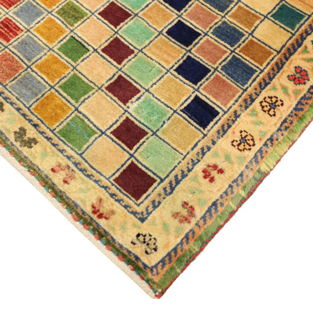Tapete Gabbeh - Loribaft Persa - 117 x 79 cm - multicolorido