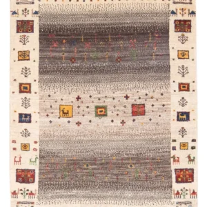 Tapete Gabbeh - Loribaft Persa - 123 x 86 cm - multicolorido