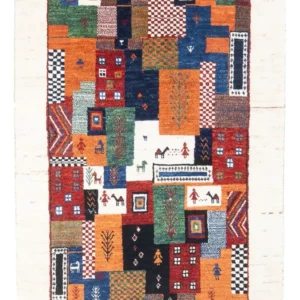 Tapete Gabbeh - Loribaft Persa - 126 x 83 cm - multicolorido