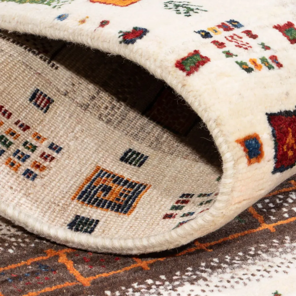 Tapete Gabbeh - Loribaft Persa - 127 x 84 cm - multicolorido