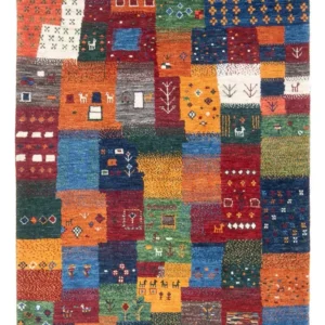 Tapete Gabbeh - Loribaft Persa - 129 x 86 cm - multicolorido