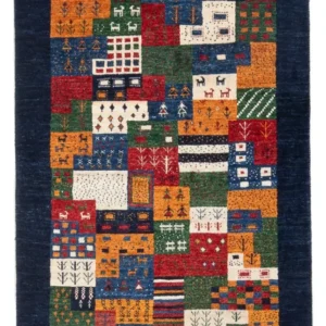 Tapete Gabbeh - Loribaft Persa - 129 x 83 cm - multicolorido