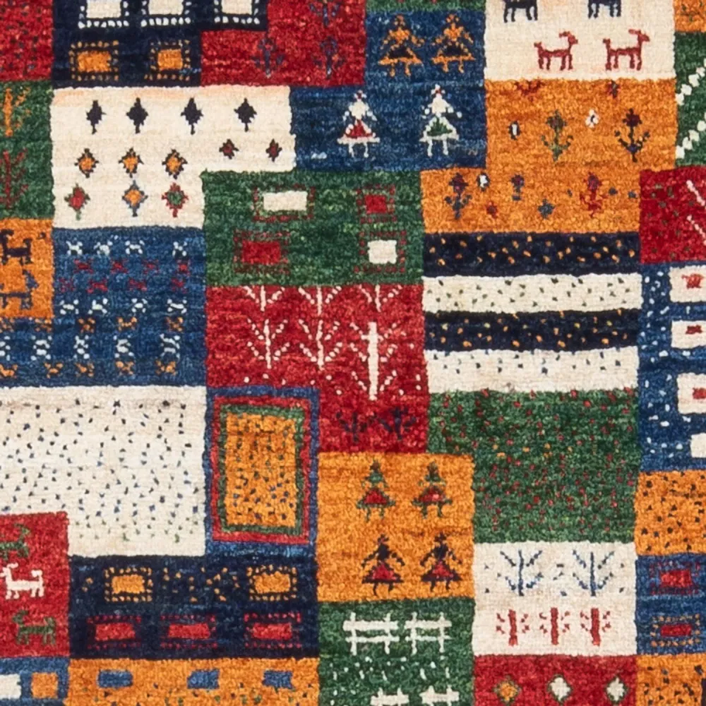 Tapete Gabbeh - Loribaft Persa - 129 x 83 cm - multicolorido