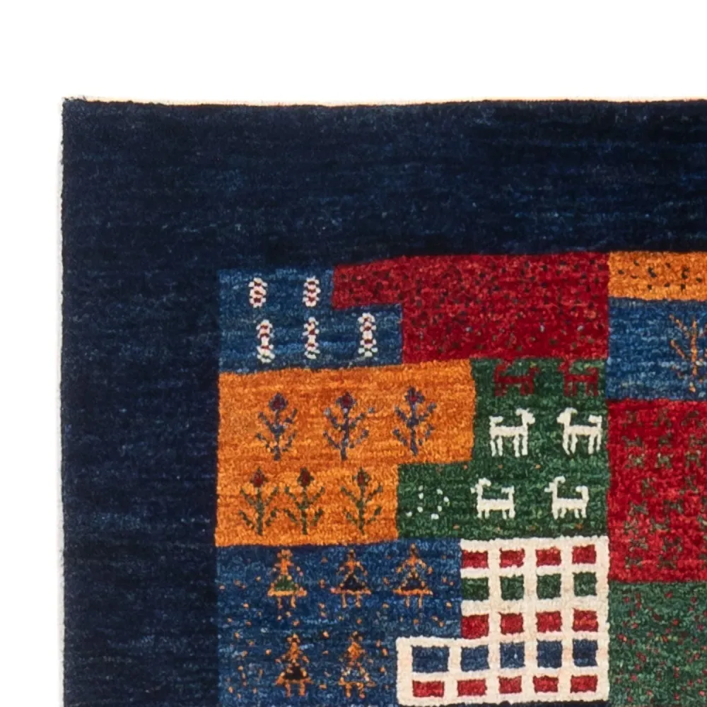 Tapete Gabbeh - Loribaft Persa - 129 x 83 cm - multicolorido
