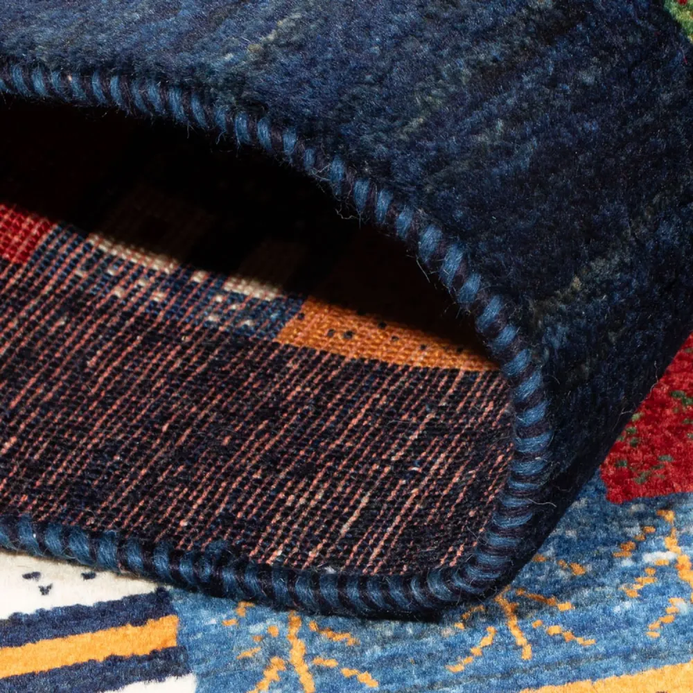 Tapete Gabbeh - Loribaft Persa - 129 x 83 cm - multicolorido