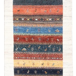 Tapete Gabbeh - Loribaft Persa - 130 x 80 cm - multicolorido