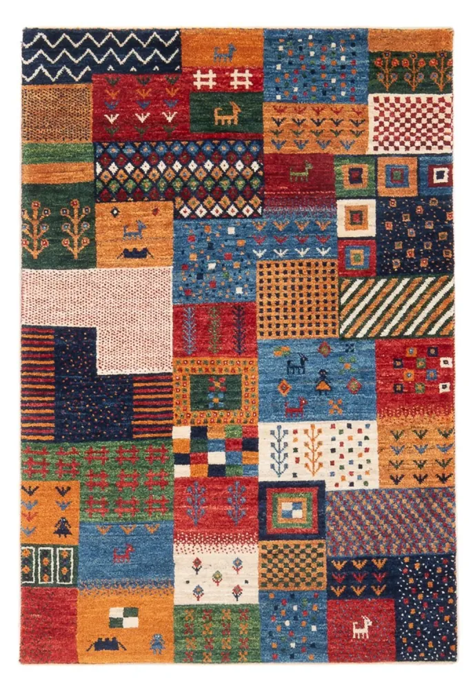 Tapete Gabbeh - Loribaft Persa - 130 x 82 cm - multicolorido